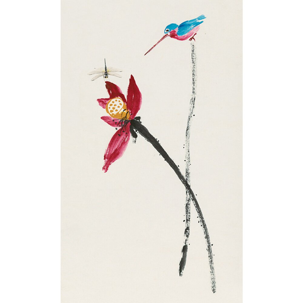 diy齐白石花卉数字手绘油彩画