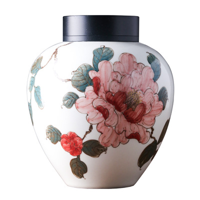 纯手绘釉下荷花盖碗陶瓷功夫茶具