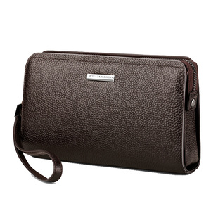 英皇保罗商务手包男真皮手抓包牛皮大容量男士休闲拉链手拿包防盗