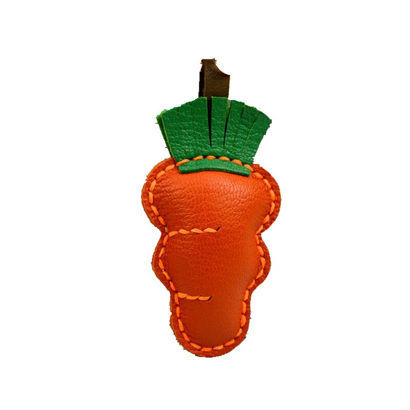 阿云嘎同款特价纯手工真皮胡萝卜钥匙扣羊皮包包配饰挂件创意礼品