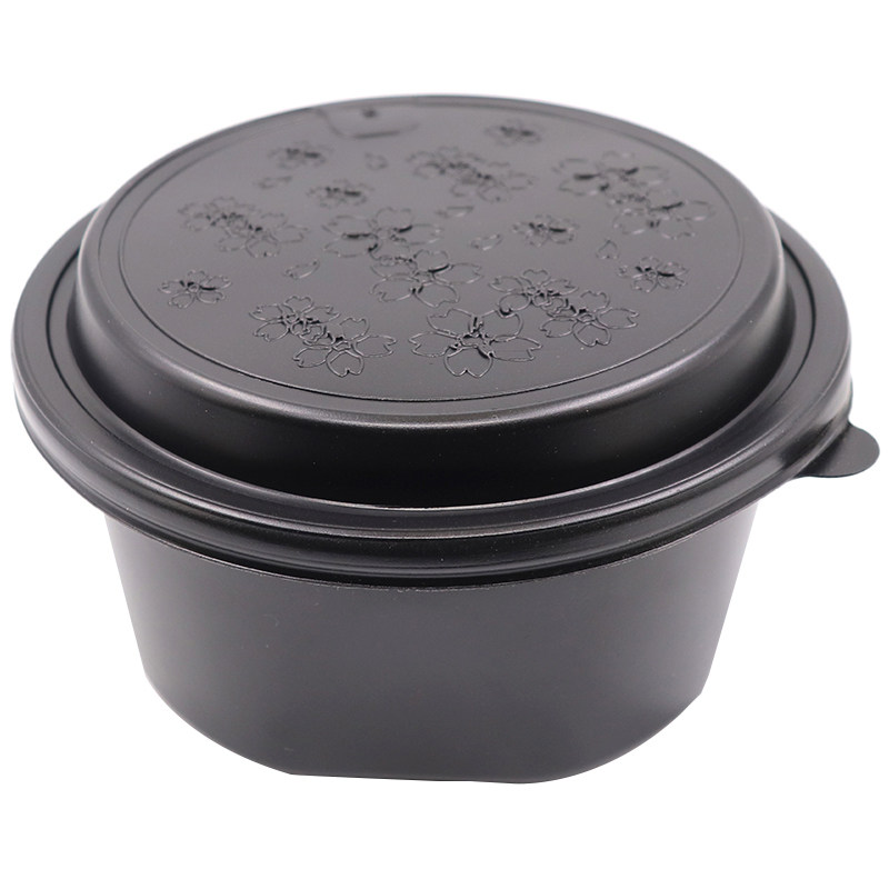 双层一次性餐盒批发加厚高档圆形塑料面条汤面分离便当外卖打包盒