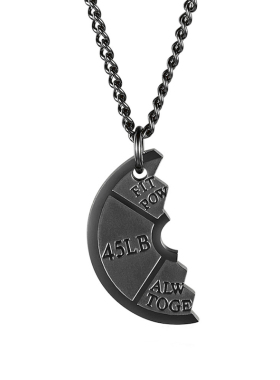 翼酷健身杠铃运动钛钢首饰品项链