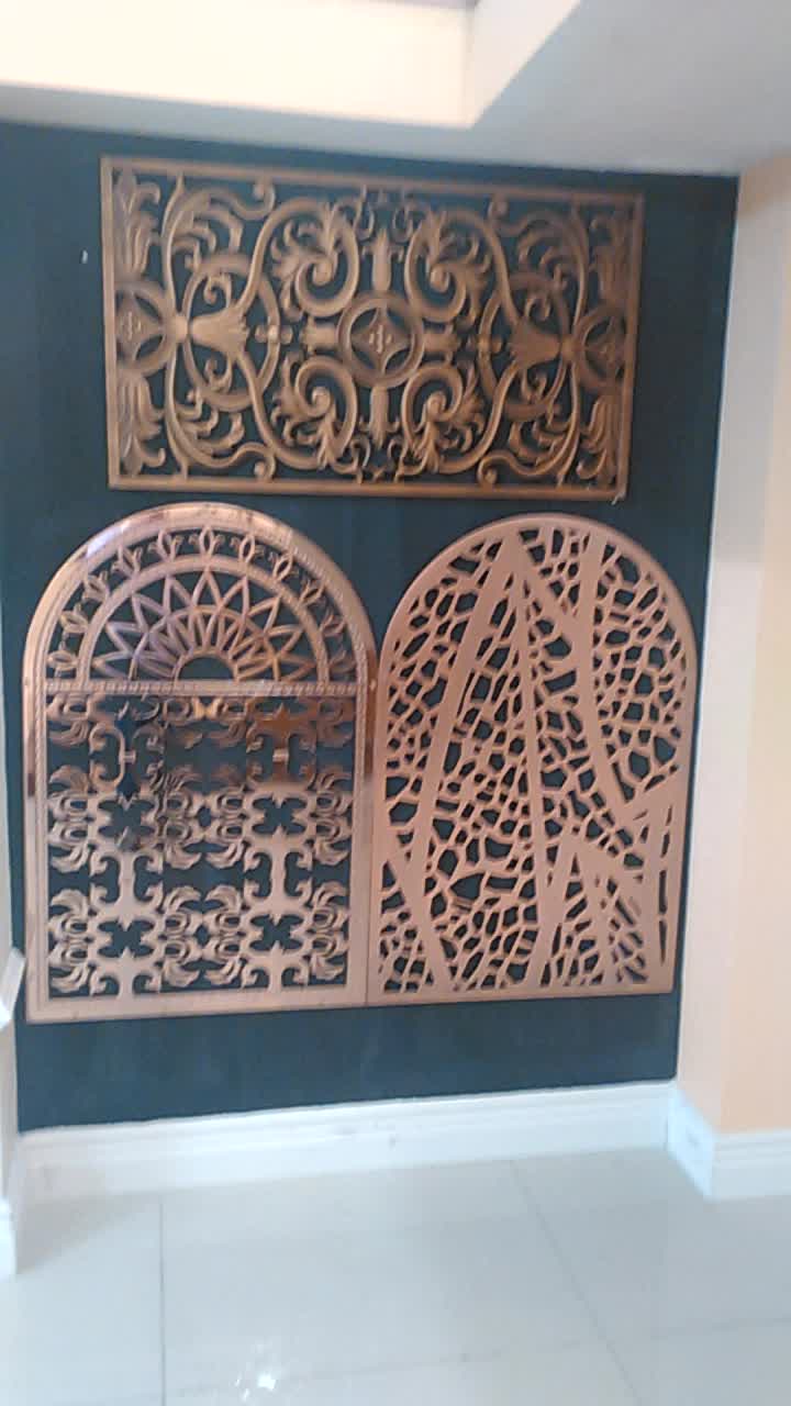 Gold Stainless Steel 304 Metal Screen Room Divider Laser Cut Gold Stainless Steel 304 Metal Screen Room Divider Laser Cut Parion Sheet For Hotels
