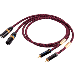 线尊 RX180卡农转双莲花头音频线RCA转XLR公母线调音台功放平衡线