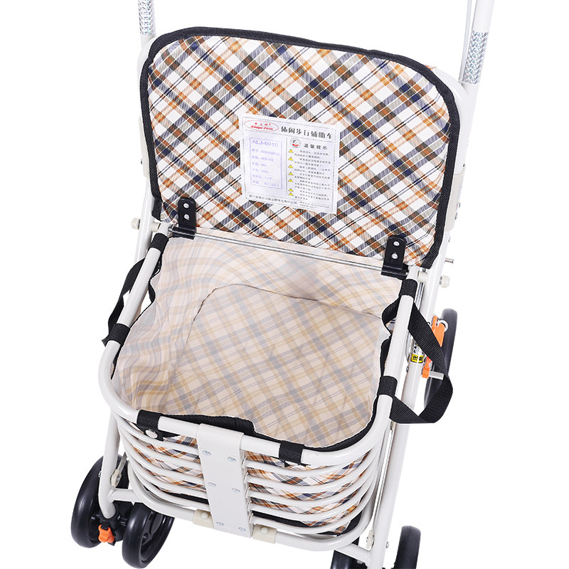 埃立娇001E老年人买菜车可坐可折叠助行车 便携购物车 四轮手推车