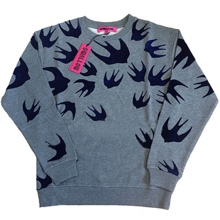 现货ALEXANDER MCQUEEN/麦昆女款卫衣圆领套头燕子字母MCQ 337341