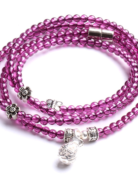 巴西天然多层女人石手串紫牙乌