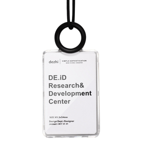 新款透明证件套水晶亚克力工牌厂牌定制门禁卡套公交挂绳工作证牌