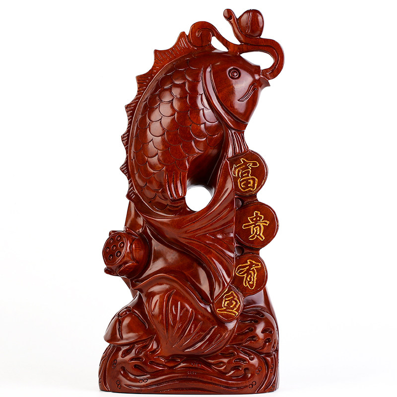 东阳雕刻金龙鱼红木鲤鱼工艺品