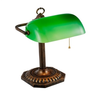 美式仿古铜银行灯 蒋介石民国老式怀旧复古拍摄影视道具绿色台灯