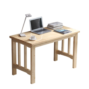 简易实木电脑桌笔记本儿童学习桌家用写字台式办公桌松木书桌餐桌