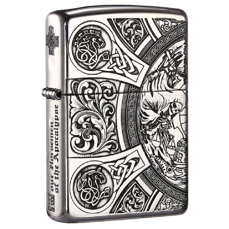 zippo纯银火机蚊版天启四骑士