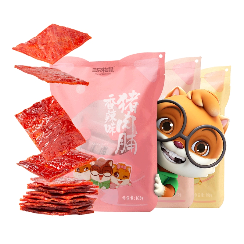 【三只松鼠_猪肉脯160g】爆款熟食