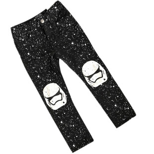 SALE宝宝1岁2岁STAR星球大战WARS男童纯棉牛仔长裤喷墨白兵中小童