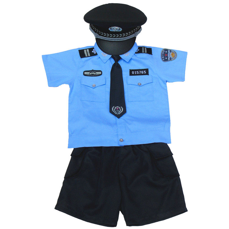 儿童警服警装全套警察服军装衣服男孩警官装备套装女小交警演出服