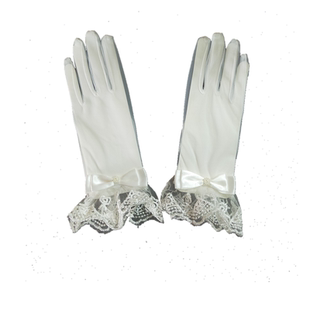 新款2019结婚新娘婚纱手套新娘晚装手套礼服蕾丝短手套纱手套配件