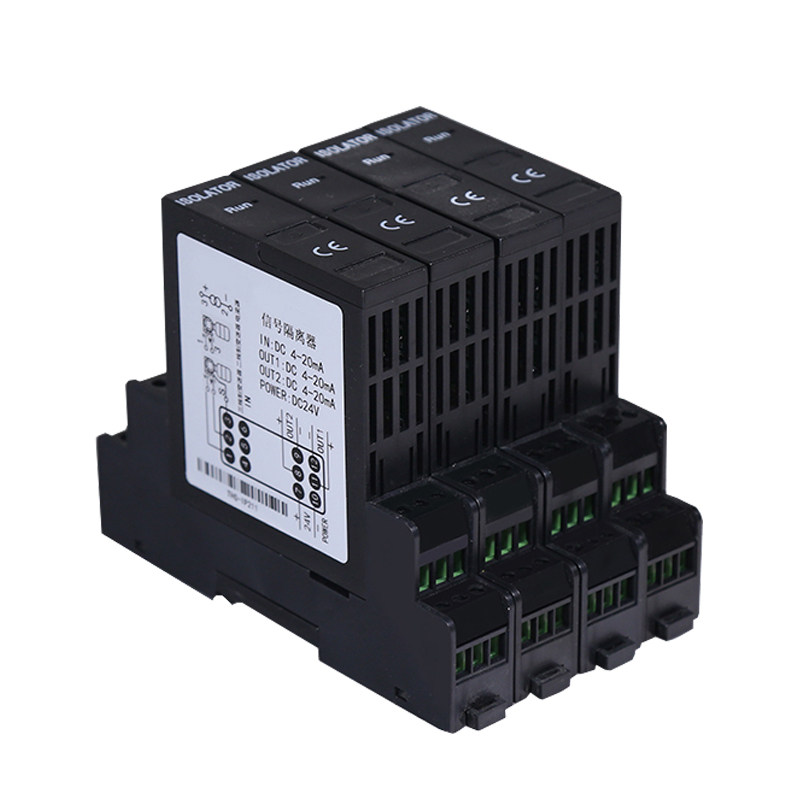信号隔离器4-20mA带配电模拟量一入进二出电压电流变送器0-10V/5v