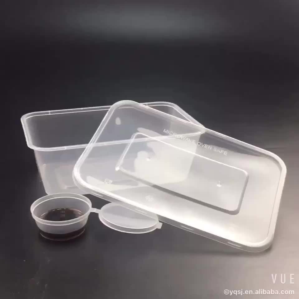 1500ml Large Clear Rectangle Microwave Disposable Plastic Tiffin Lunch