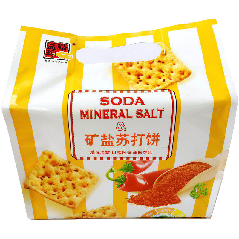 包邮280g精益珍香辣矿盐苏打饼干