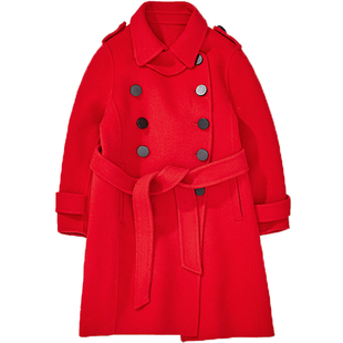 男童毛呢外套洋气大衣韩国男孩妮子秋冬中长款儿童尼子中大童呢子