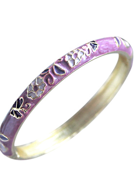 国潮风雕花珐琅彩正宗老上海景泰蓝手镯女汉服旗袍母亲节闺蜜礼物