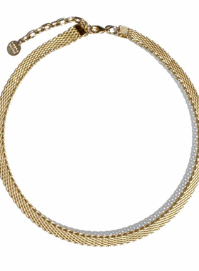 欧美复古网格钛金项链女项圈颈链