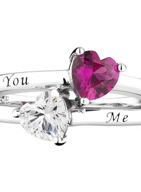 925纯银情侣戒指刻字时尚女礼物