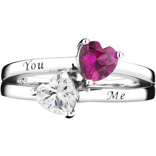 925纯银情侣戒指刻字小众设计女时尚个性戒指女网红款情人节礼物