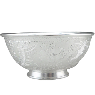 银梵工艺雕刻手工999纯银碗筷勺食用足银餐具精美礼盒结婚送礼物