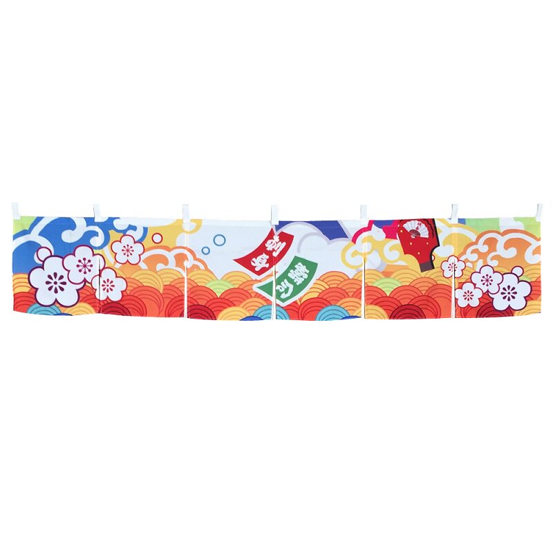 新款日式料理移动档口门帘韩式装饰布帘挂帘半帘横帘(5款）