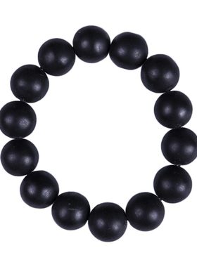 天然泗滨黑砭石圆珠手链男女通用手串调理手腕舒筋通络