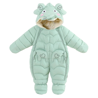 冬季宝宝加厚连体婴儿羽绒连体衣