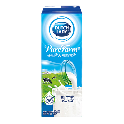 dutch lady荷兰进口子母奶纯牛奶全脂高钙儿童早餐奶200ml*6支