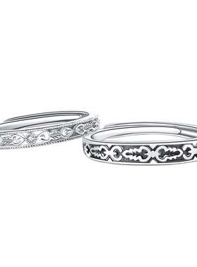 日式轻奢异地恋对戒女男学生复古