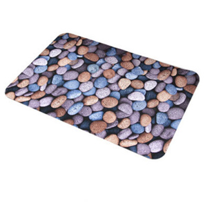 定制鹅卵石3D石头加长超薄厨房脚垫防滑垫门垫厅浴室地垫卧室地毯