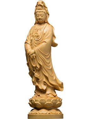 摆件观音菩黄杨木佛像木雕