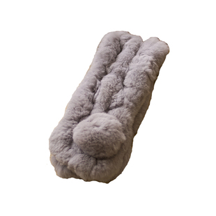 皮草围脖真獭兔毛带球球长款宽围巾韩国围脖套加厚保