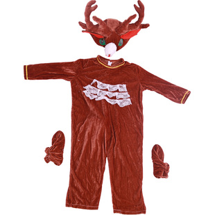 儿童长颈鹿卡通动物舞蹈表演服幼儿驯鹿梅花鹿 麋鹿 小鹿演出服装