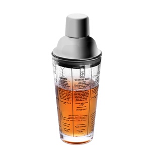 玻璃雪克壶套装刻度摇酒器带配方三段式调酒器鸡尾酒工具手摇杯