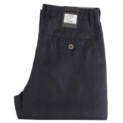 纯亚麻休闲裤轻薄透气商务休闲裤