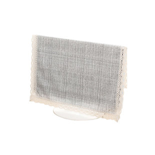 棉麻液晶电脑防尘罩显示器盖巾台式一体机电脑罩套盖布27寸防尘罩