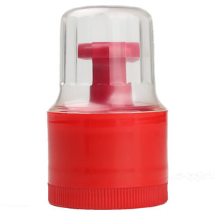 透明抗摔塑料印章盒带印泥公司财务印章盒子圆形公章盒子便携外出