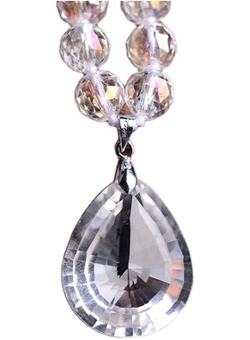 天然白水晶七彩项链颈链女