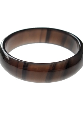 天然冰种黑曜石一物一图手镯