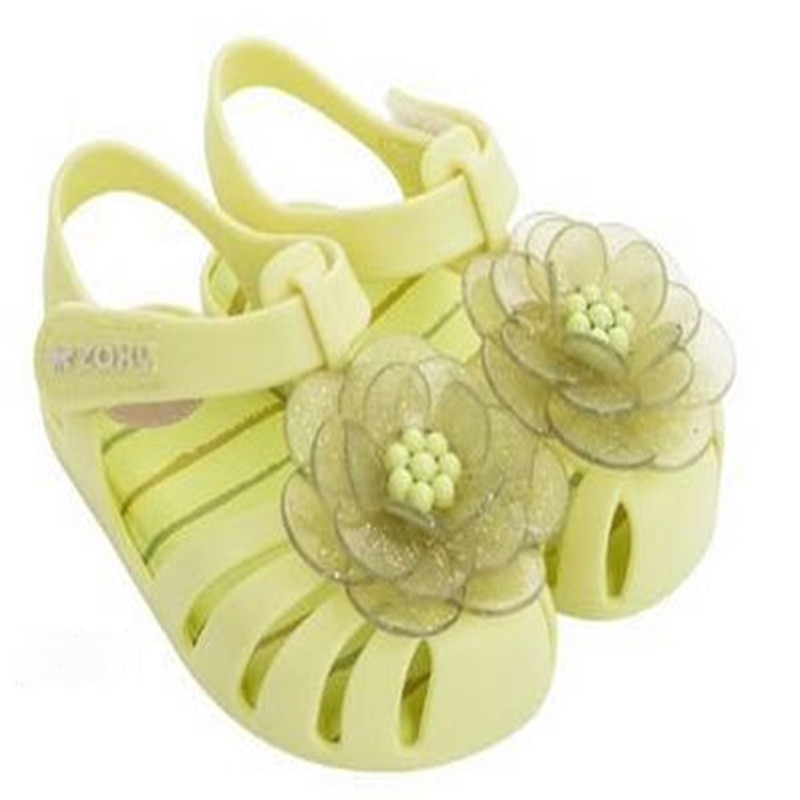 18新 巴西专柜正品 ZAXY 山茶花 花朵 花芯 果冻女童粘扣包头凉鞋