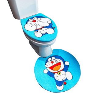 马桶垫家用坐便套三件套卡通机器猫马桶圈套装欧式U型通用坐便器