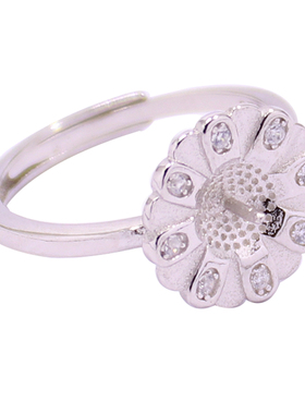 diy蜜蜡玉石珍珠镶嵌戒指空托