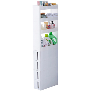 日式厨房缝隙收纳柜冰箱17cm窄缝夹收纳一体柜边缝整理隙间置物架