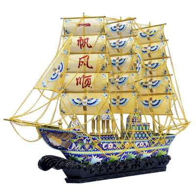 正品一帆风顺家居摆件北京景泰蓝