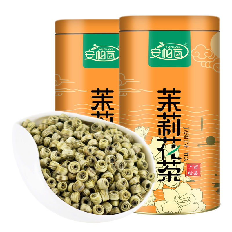 茉莉花茶2024新茶特种浓香型贵妃雪环广西横县小玉环礼盒罐装包邮